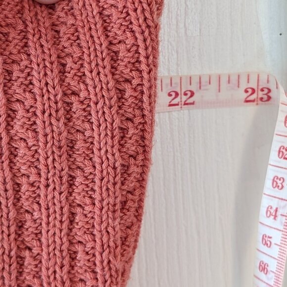 Salmon knit scoop neck sweater XL - Picture 8 of 9